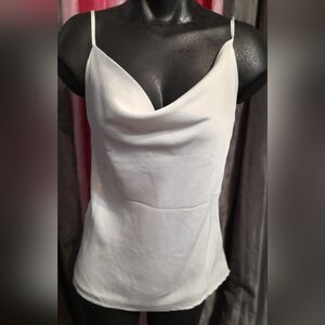Elegant White Cowl Neck Camisole